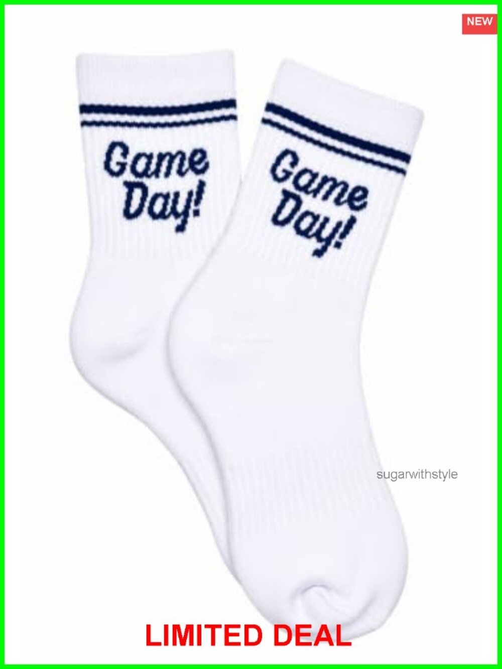 Game Day Crew Socks for Women Football Fan Gift Cotton Blend